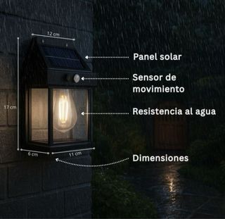 Pack 5 Farolas Solares con Sensor Movimiento