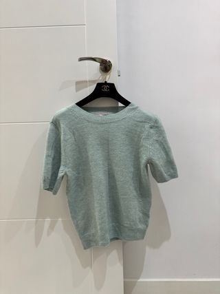 Jersey H&M verde azulado manga corta 