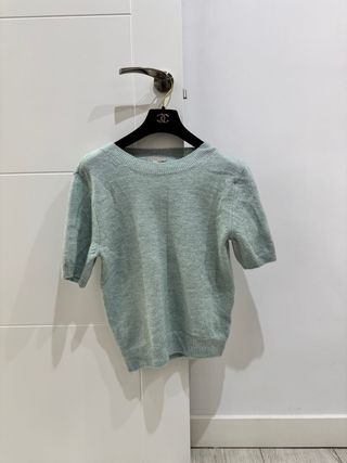 Jersey H&M verde azulado manga corta 
