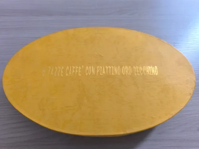 Set 6 tazzine porcellana placcate oro