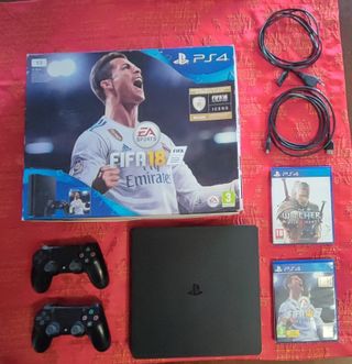 Ps4 Slim 1TB + 2 Joypad + FIFA 18 + Witcher 3