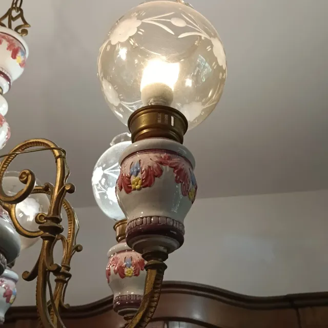 Lampadario Ceramica Bassano Floreale