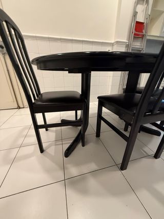 Mesa de cocina extensible con 3 sillas