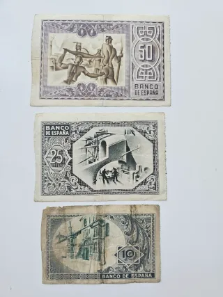 Lote 3 Billetes Banco de España Bilbao 1937