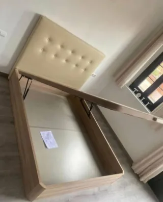 Base Cama Canapé Tapizada Beige