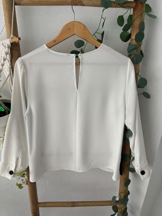 Blusa Zara Mujer Blanca y Negra