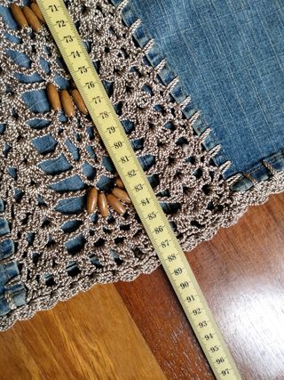 Falda vaquera larga con crochet