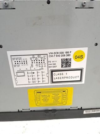 SISTEMA AUDIO / RADIO CD VOLKSWAGEN PASSAT CC (357)