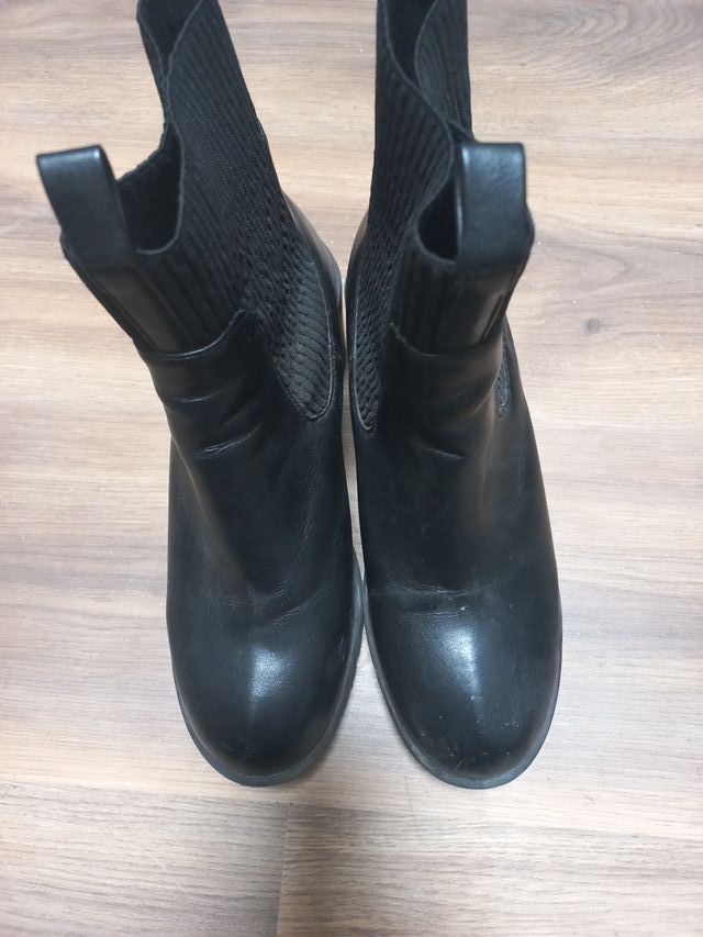 Botas piel plataforma negras talla 38