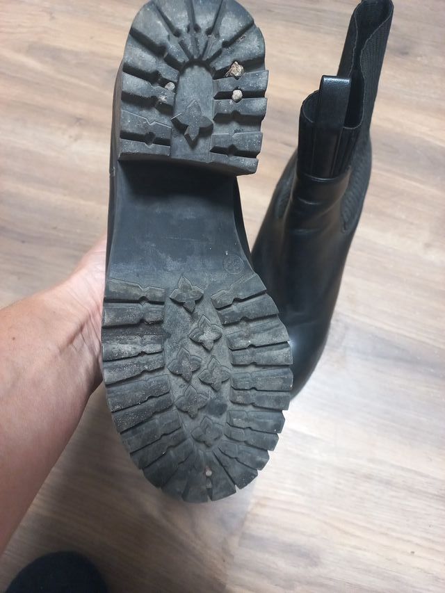 Botas piel plataforma negras talla 38