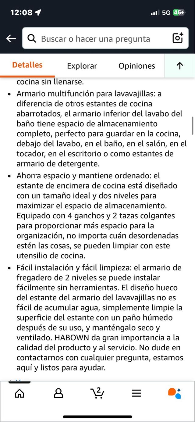 Organizzatore sotto lavandino Ref. 93. SOLO UNA UNIDADE! NUOVO