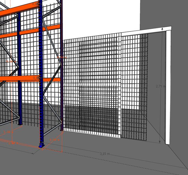 Malla metálica industrial para estanterías