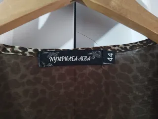 Blusa animal print crochet beige y marrón