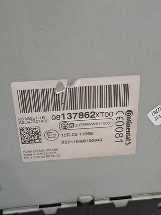 SISTEMA AUDIO / RADIO CD CITROEN BERLINGO