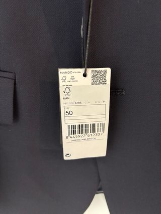 Americana Mango Performance Talla 50 Negra