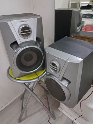 Altavoces Sony Negros y Plateados,25E cada uno.