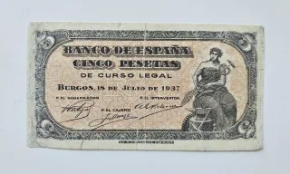 5 Pesetas Banco de España 1937