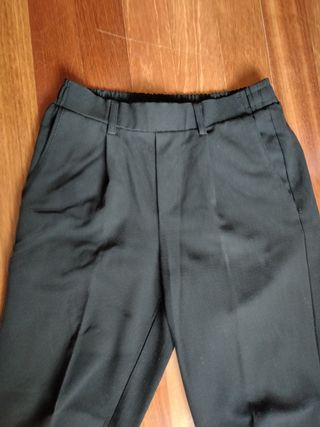 Pantalón traje elástico negro