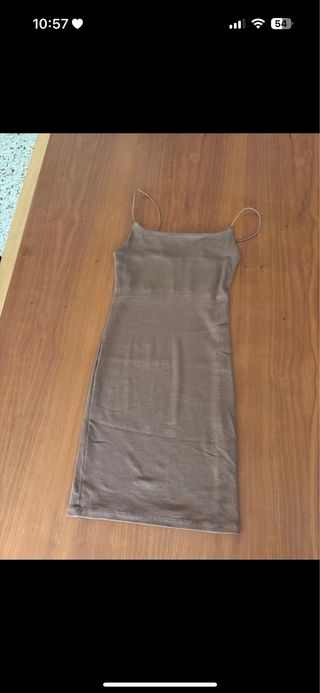 Vestido marrón tirantes Pull&Bear