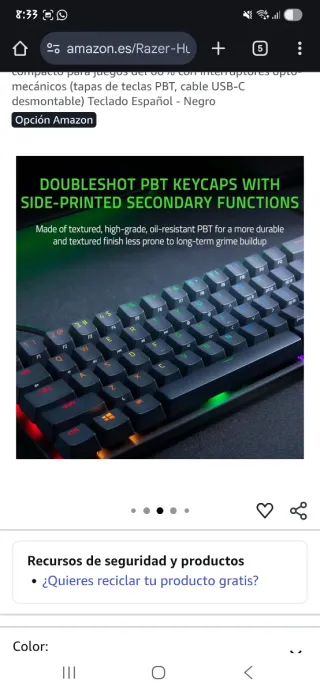 Teclado Razer Huntsman Mini Español Negro