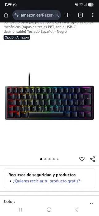 Teclado Razer Huntsman Mini Español Negro
