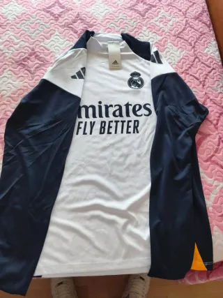 Sudadera R. Madrid Adidas Blanca y Azul y Naranja 