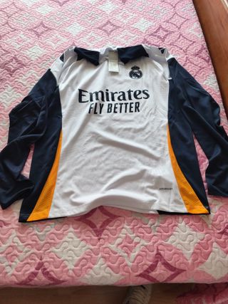 Sudadera R. Madrid Adidas Blanca y Azul y Naranja 