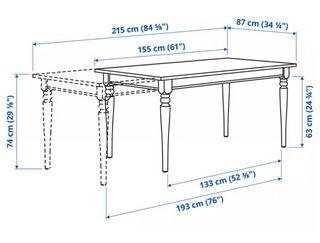 URGE.Mesa extensible ingatorp y 6 sillas rosentorp