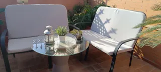 Conjunto 2 Sillas y Mesa Jardín Cristal.