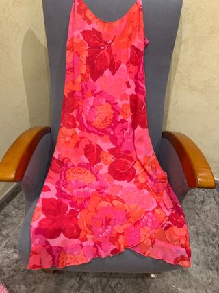 Vestido gasa tirantes estampado floral