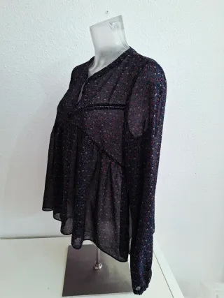Blusa Zara Estampada Manga Larga Talla L