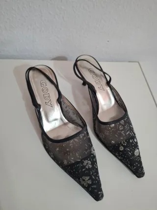 Zapatos Gody Talla 39 Negro/Plata