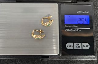 Pendientes Oro 18K, Diseño central, 2,54gr, 1,6cm