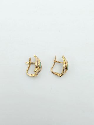Pendientes Oro 18K, Diseño central, 2,54gr, 1,6cm