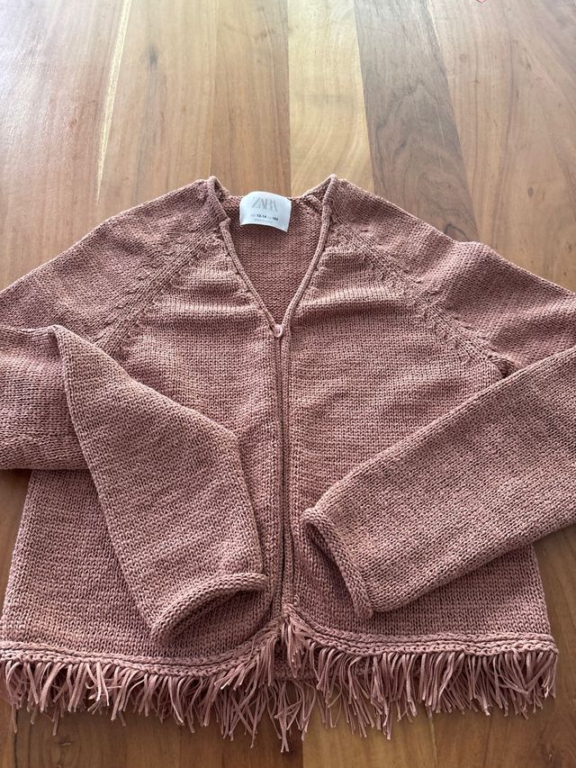 Jersey Zara rosa con flecos