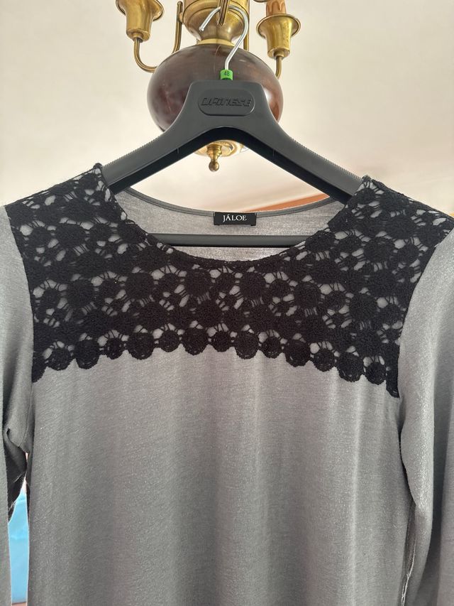 Abito JALOE grigio e nero con pizzo
