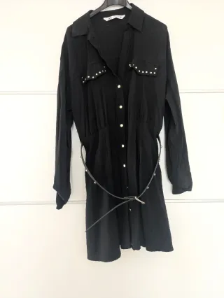 Zara Vestito Chemisier Manica Lunga