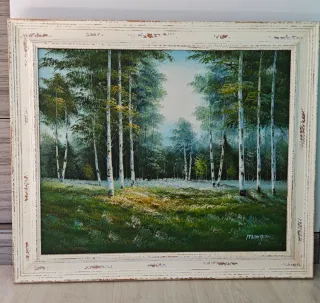 Cuadro de bosque en primavera