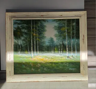 Cuadro de bosque en primavera