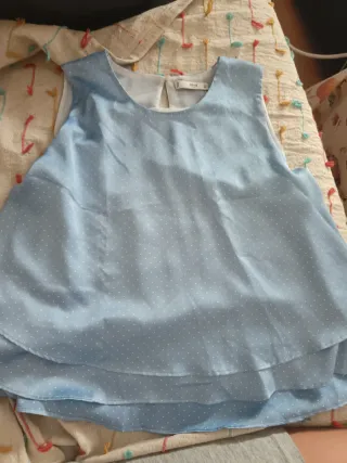 Camisa Mango azul lunares talla XS