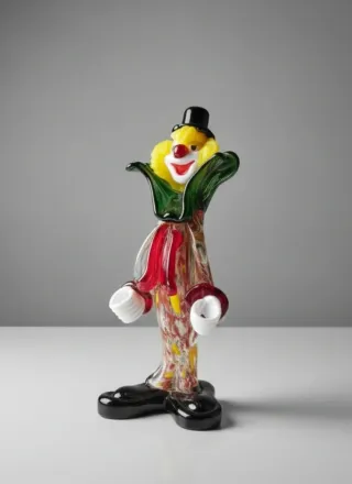 ANTOGUO PAYASO DE GRISTAL DE MURANO