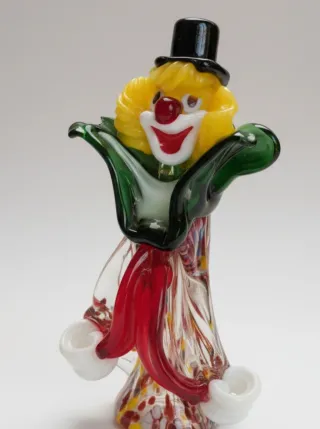 ANTOGUO PAYASO DE GRISTAL DE MURANO