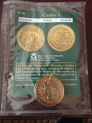 Moneda Carlos I Real de oro Dordrecht