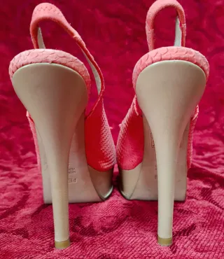 Tacones Fendi Naranja y Dorado