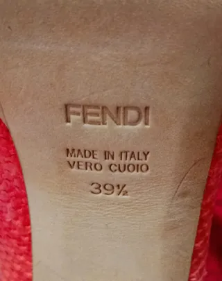 Tacones Fendi Naranja y Dorado