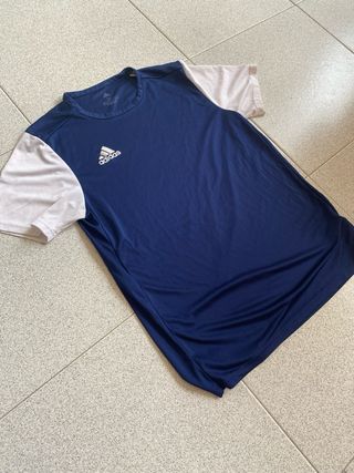Camiseta Adidas Deportiva Azul / Blanca talla M