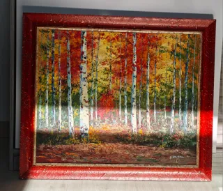 Cuadro de bosque en otoño 