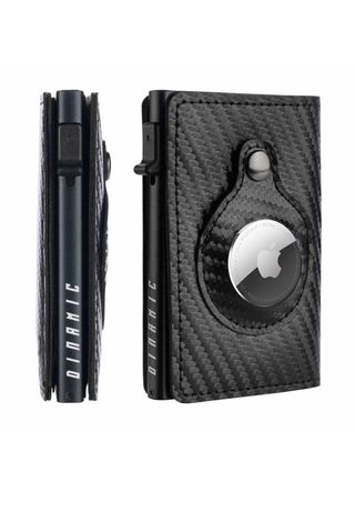 Cartera mini tarjetero cuero negro