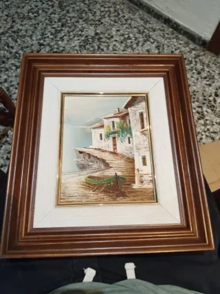 Cuadro al óleo paisaje marino