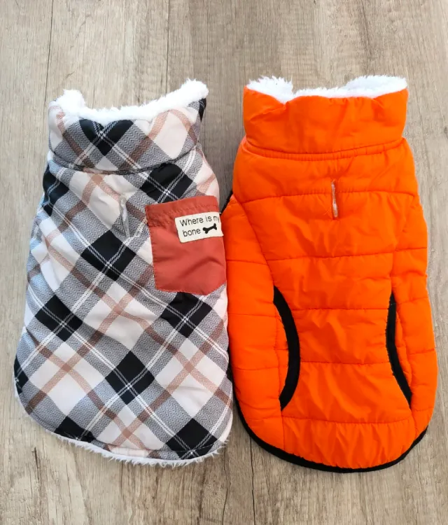 Dos chalecos invierno perro/gato 3-4,5kg aprox